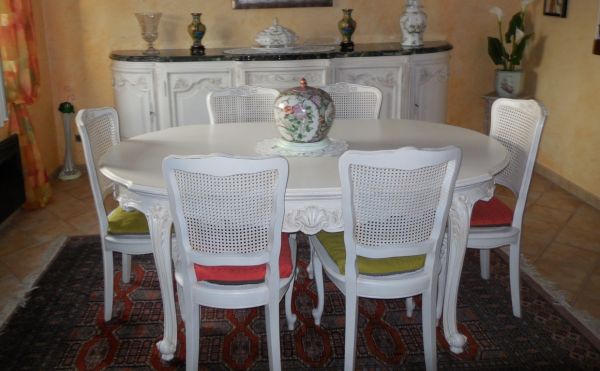 salle à manger en merisier massif relookée